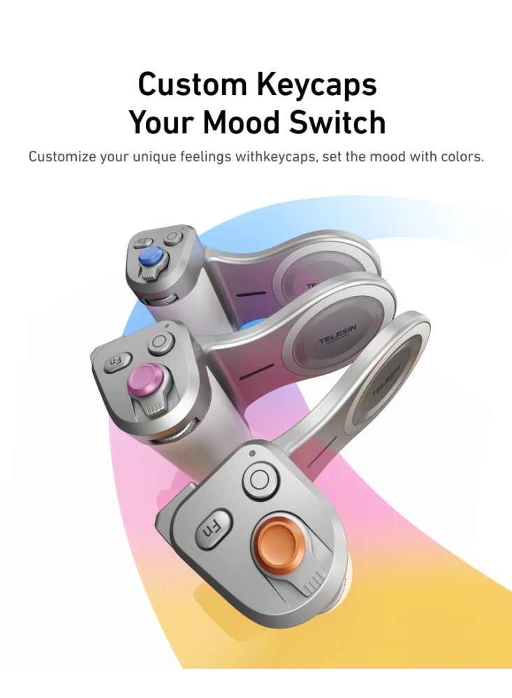 تيليسن تليسين ماجنيتيك برو شوت – مقبض تصوير مغناطيسي للكاميرا | بطارية 3200 مللي أمبير مع شحن لاسلكي لهاتف آيفون | حامل كاميرا MagSafe بمصراع ميكانيكي وقرص تحكم ومرشحات ذكاء اصطناعي | قبضة إرجونوميك للتصوير بالفيديو والصور والبث المباشر | متوفر مع طقم الفلاش الإبداعي - Image 4